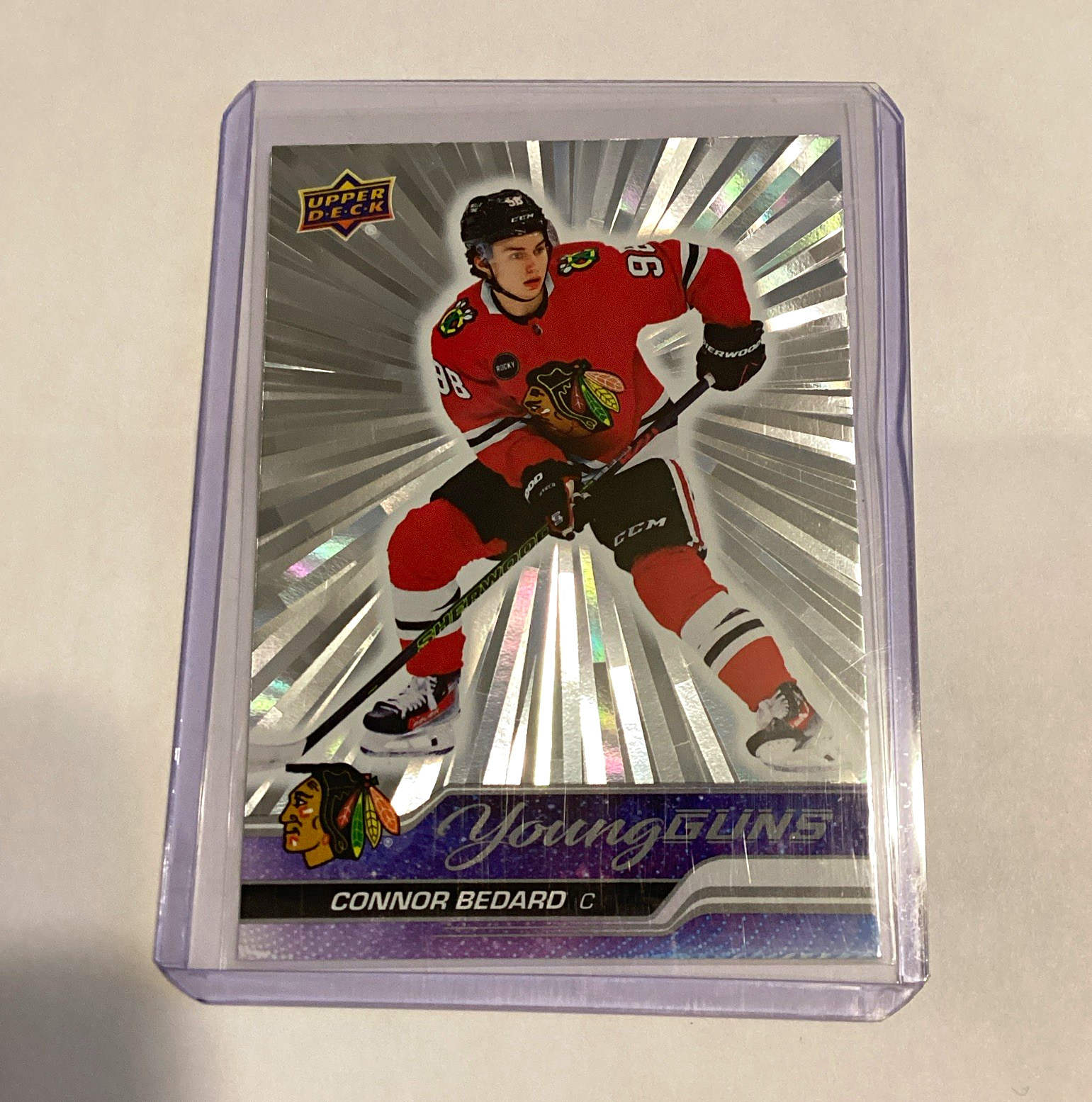 Upper Deck 2023-24 Series 2 Connor Bedard Young Guns #451 OUTBURST view 1
