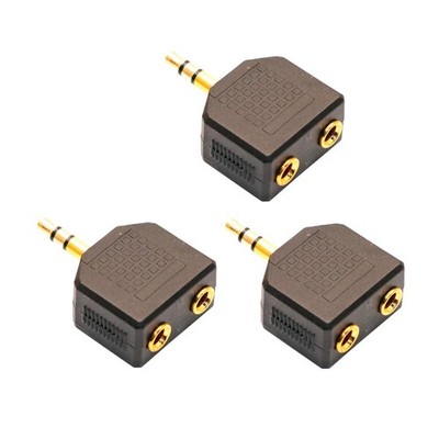3.5mm Audio Splitter Adapter, 1/8 inch to 2X Female Y-Connector, 3-Pack