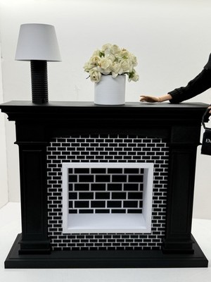1:6 Scale Dollhouse Fireplace 3D Printed PLA for Furniture.White & Black.No doll