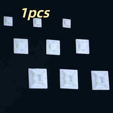 Self Adhesive Cable Wire Square Tie Mounts Cord Clip Sticky Base Pad Black/White