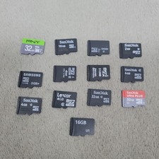 Lot of 13 Micro SD Cards 512MB 2GB 4GB 8GB 16GB 32GB Tested Working