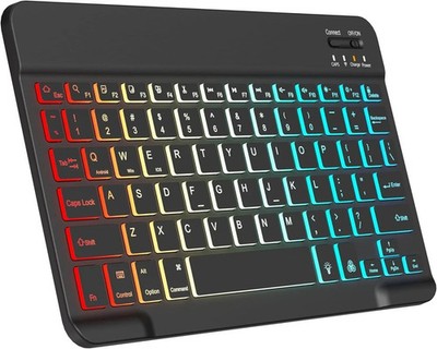 Backlit Bluetooth keyboard for Phone, Tablet, iPad Air, Pro, Mini, A16, M2, M3,