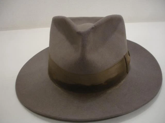 Vtg 1940's USA Men's sz 7 1/4 Marathon J.C. Penney Aridex Gray Felt Hat Fedora - Image 4 of 4