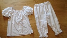Handmade Victorian style pyjamas set camisole top and bloomers, new, size 16-18.