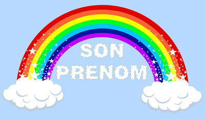 AUFKLEBER STICKER VORNAME REGENBOGEN PERSONALISIERT WAND KINDERZIMMER