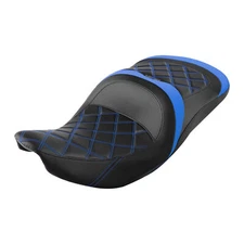 Black+Blue Driver Passenger Seat Fit For Indian Roadmaster 15-24 Chieftain 14-24