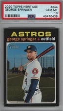 George Springer 2020 Topps Heritage # 244 PSA 10 Pop 3 2017 World Series MVP