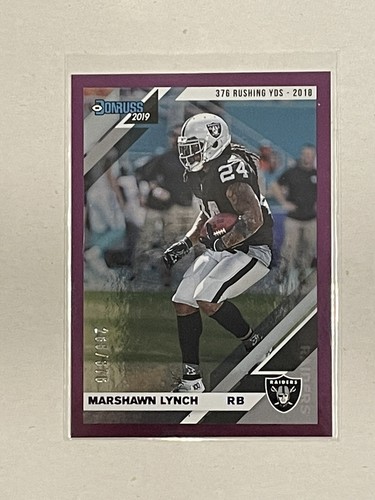 Marshawn Lynch 2019 Donruss Football Stat Line Purple /376 Raiders #195