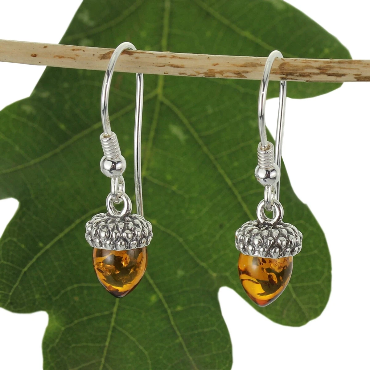 Amber sale acorn earrings