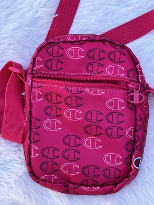 Champion Small Pink Crossbody Messenger Shoulder Bag Adjustable Strap  ￼Hipster