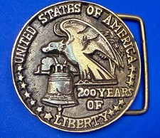 United States Of America 200 Years Of Liberty Solid Brass Belt Buckle Taiwan