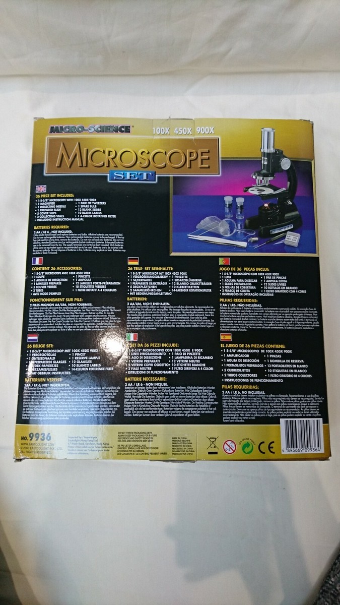 Micro Science Microscope Kit 36 Pieces Set - USED - 3 pieces