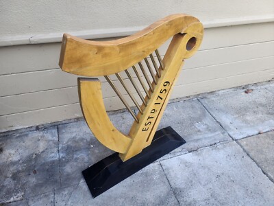 GUINNESS WOODEN HARP FLOOR DISPLAY, Spirits,BAR LOCAL PICK UP SAN JOSE,CA