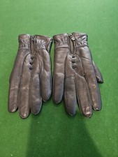 Gloves Leather Black Zip Size 7   104 