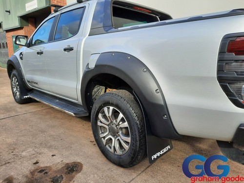Rally Flapz Extended Arch Mud Flaps Guards Satin Black | Ford Ranger T7 2016- on - Bild 9 von 9