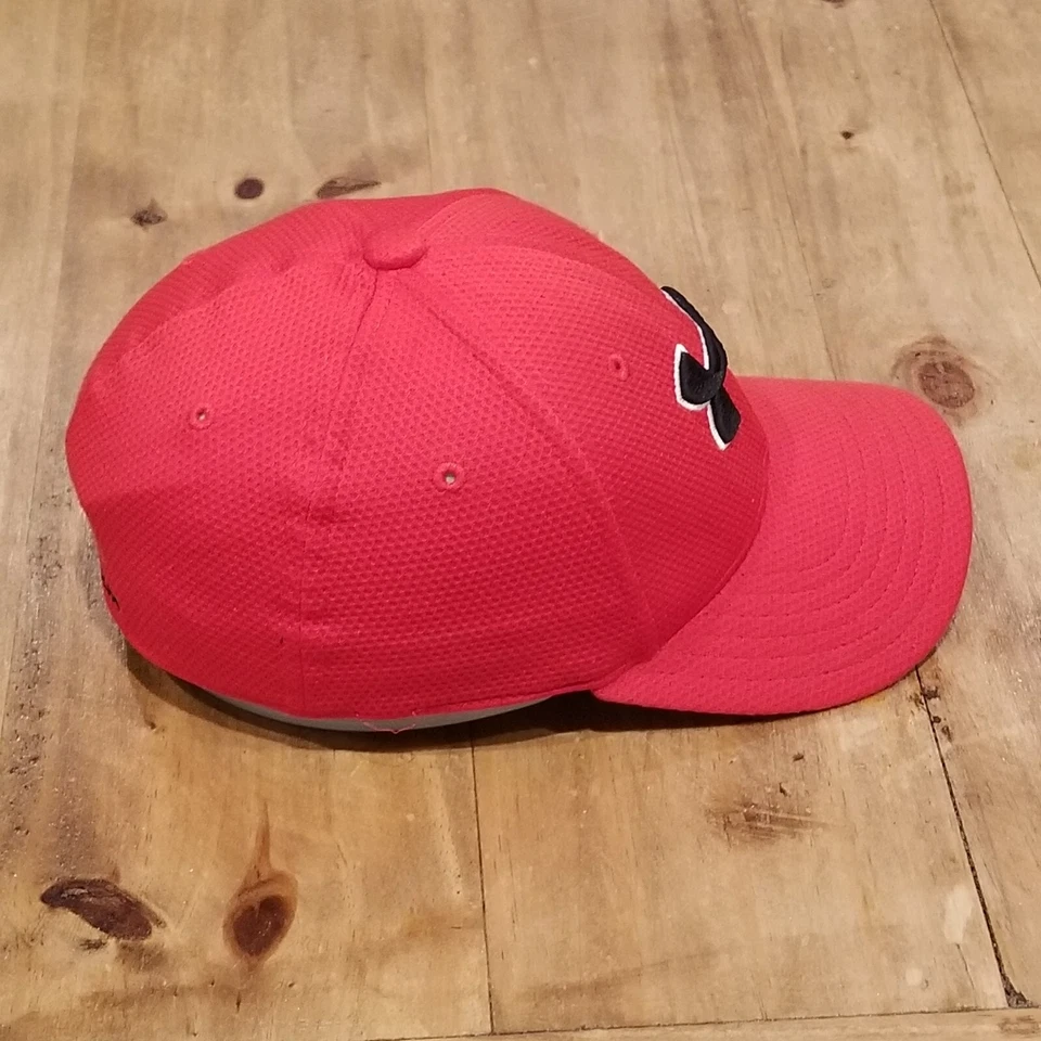 Under Armour Hat Cap Size S/M Flex Stretch Fitted Red Youth Kids Boys UA Logo - Image 4 of 4