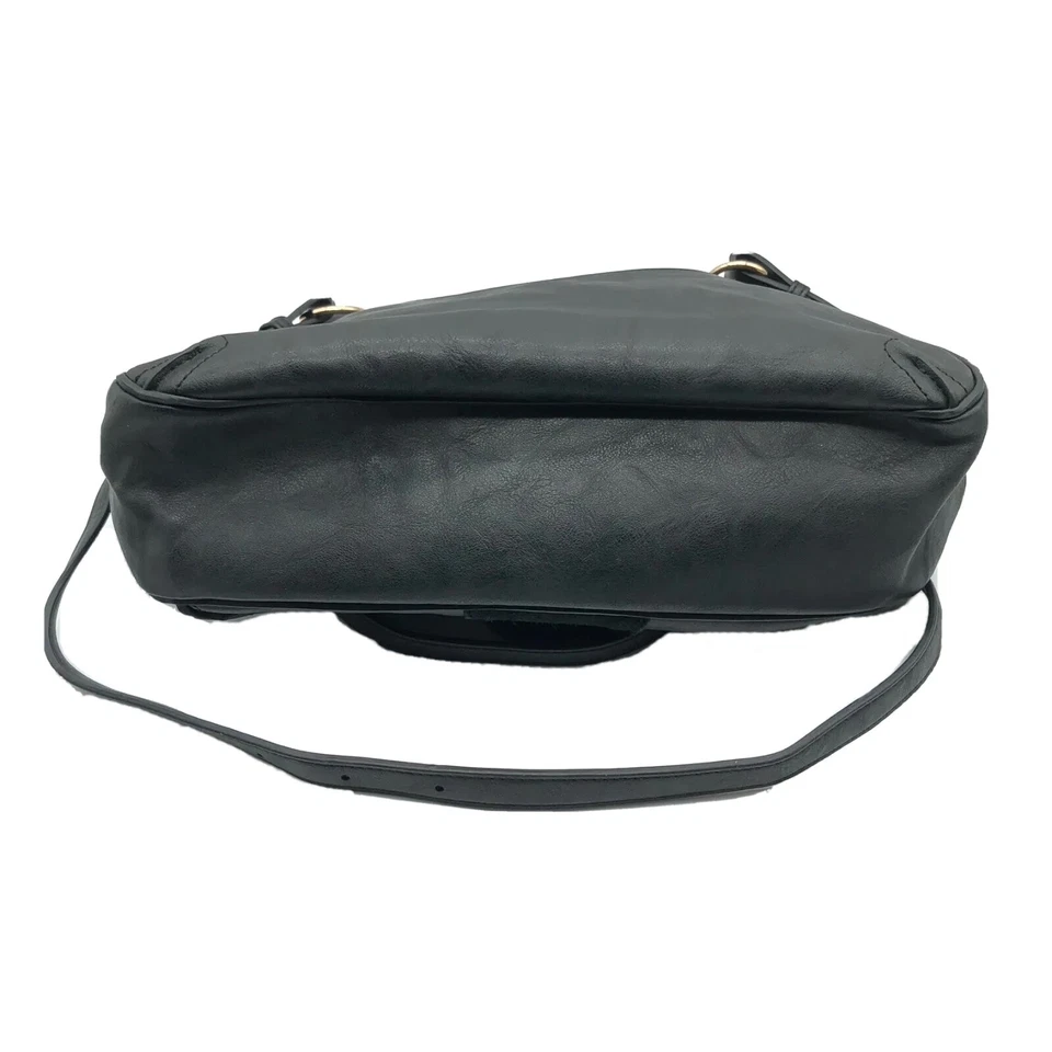 Bolso de mano bandolera de hombro Moda Luxe de cuero negro Foto 4 de 4
