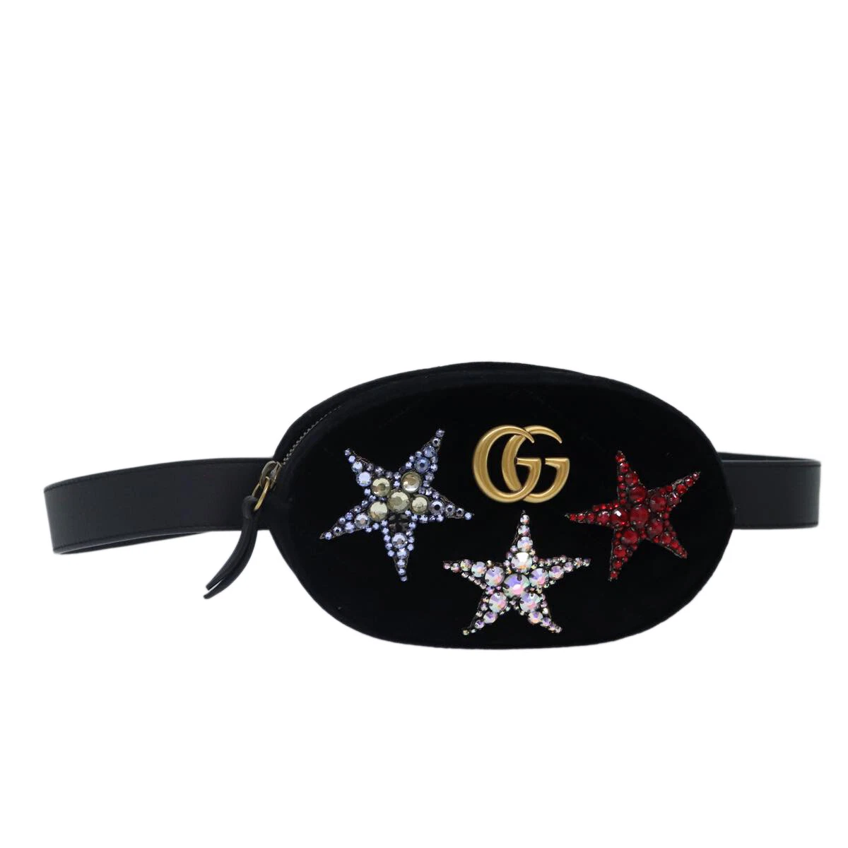 Sac taille GUCCI velours noir or 476434 authentique bs17475