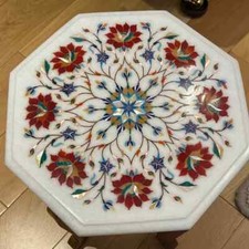 12 " Marmo Tavolo Top Rotondo Floreale Inserto Arredo Casa