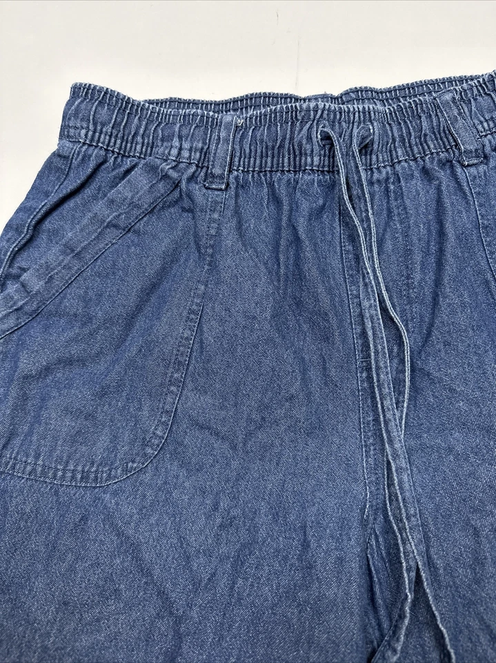 Karen Scott Women Size PM (Measure 27x16) Dark Elastic Waist Bermuda Shorts - Image 3 of 4