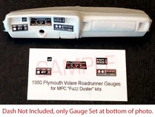 1980 PLYMOUTH VOLARE ROADRUNNER GAUGE FACES for 1/25 MPC FUZZ DUSTER KITS—READ