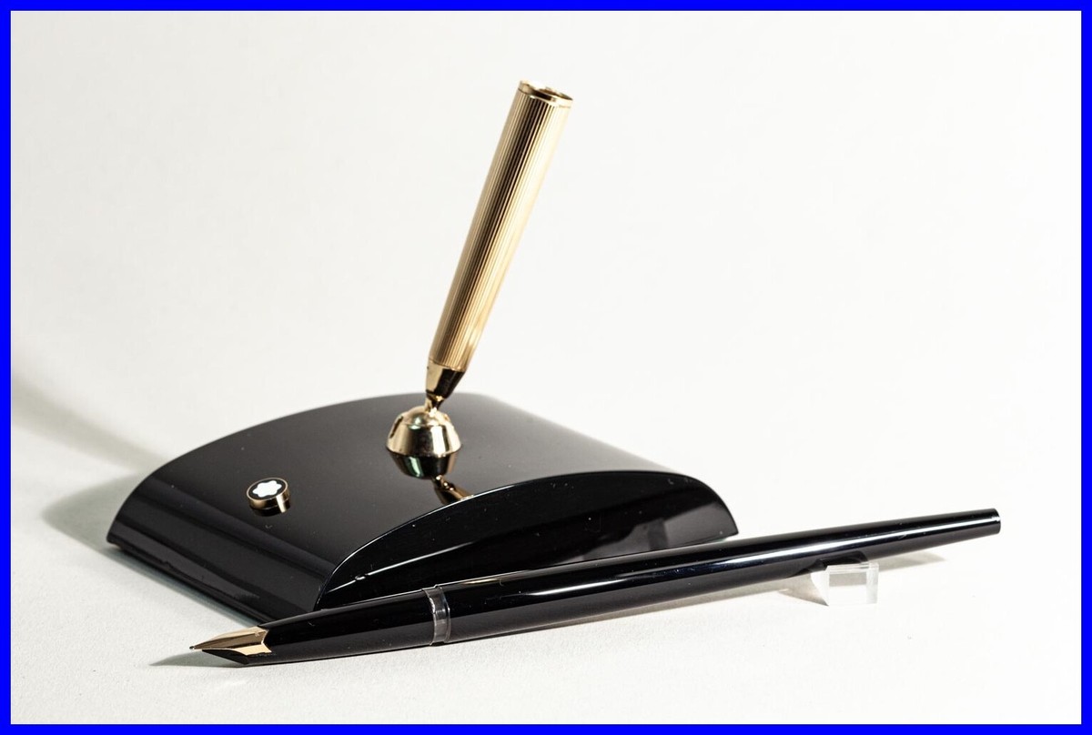 70s MONTBLANC Cartridge Fountain Pen Stand N° 201 Desk Base flex F