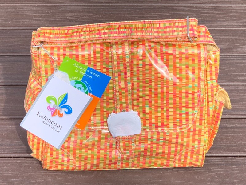 New KALENCOM Laminated Buckle Diaper Bag Kit,Stripe Illusion Orange, Accessories