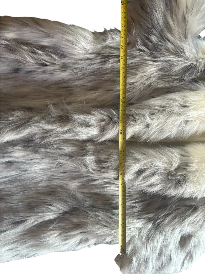 复古人造毛皮 Lynx 雪豹外套 美国制造 白色领 尺寸 14 70 年代 80 年代 — 第 3/4 张图片