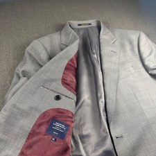 Charles Tyrwhitt Mens 40L Slim Fit Grey Super 120s Wool Blazer Corozo Buttons