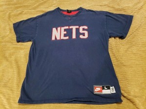 Nike NBA Swingman Collection Sz LARGE New Jersey Nets Retro 1980 TShirt Brooklyn