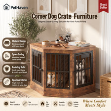 Corner Dog Crate Furniture Dog Cage TV Stand for Medium and Large Sized Dogs