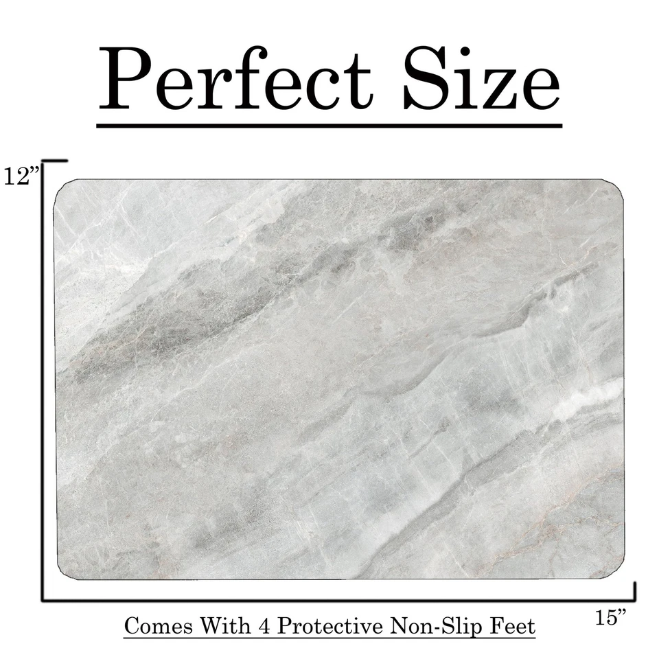 Tábua de corte de vidro de cozinha mármore cinza oceano presente decorativo granito marmoreado... - Imagem 3 de 4