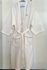 Celebrity Cruises White Waffle Weave Robe Baltic Linen Cotton Belted Spa Unisex