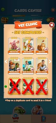 Vet Clinic Set - Coin Master (1 Each All Non-Gold Cards)