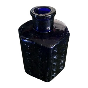 Rare Antique Cobalt Blue Bdh Hobnail Poison Bottle