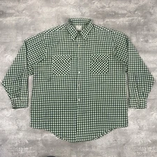vintage 70s BIG MAC JC PENNEY button up shirt XL gingham green double pocket