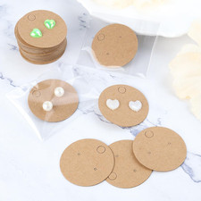 100 Pcs Round Earring Cards with Self Adhesive Bags and 200 Pcs Earring Backs...