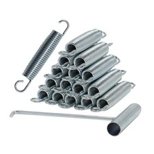 16x 7" Trampoline Springs Heavy Duty Galvanized Steel Replacement Set w/ Tool