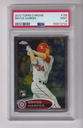 2012 TOPPS CHROME #198 BRYCE HARPER RC PSA 9 GRADE - AWASHINGTON NATIONALS