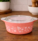Rare Pyrex Pink Gooseberry Cinderella Casserole Dish 475-B With Lid