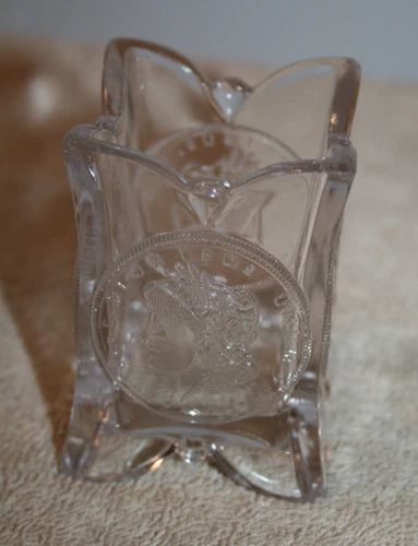 Fostoria Glass Coin Toothpick Holder 3.25" High 2" Width