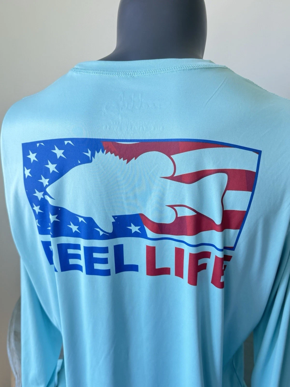 Reel Life Fishing Shirt XL Blue Long Sleeve Coastal Performance Beach UV Tee