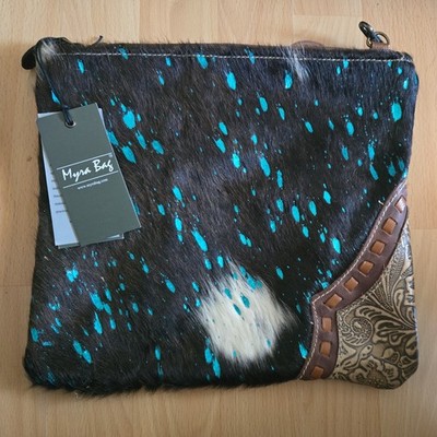 Myra Bag Women's Western Style Crossbody Made W/cowhide And Leather.