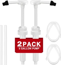 2 Pack 5 Gallon Pump Dispenser 1oz Pump for Large Gallon Bucket with 50cm Extend