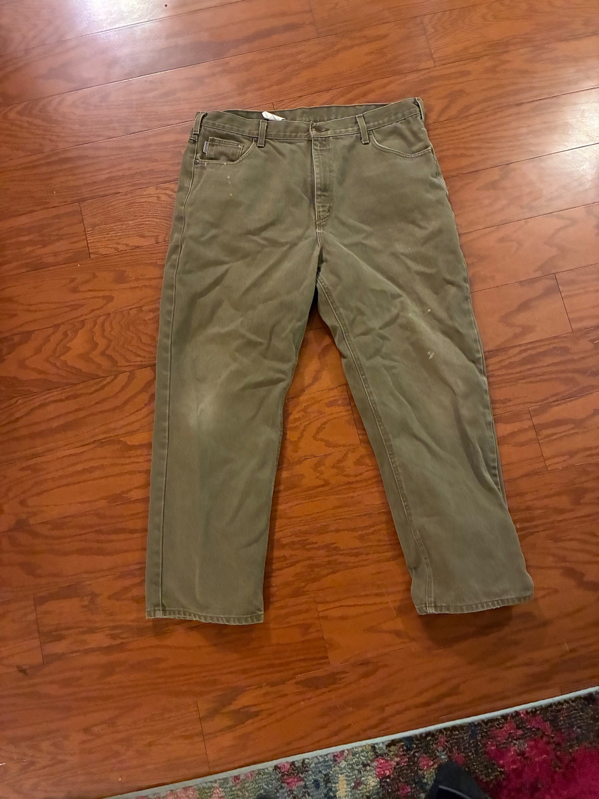 Vintage Carhartt Pants Mens 40x30 Brown Canvas Dungaree Fit Carpenter