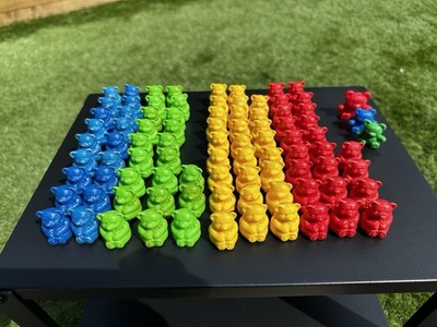 Vintage Sortieren Zählen Bären - Pädagogisches Mathematik Spielzeug Kunststoffbären