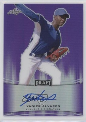 2015 Leaf Metal Draft Purple Prismatic 10/25 Yadier Alvarez Alvares Auto 2d9