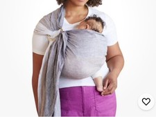 Baby Wrap by LILLE, Baby Ring Sling Carrier - Gray Stipped 100 Linen