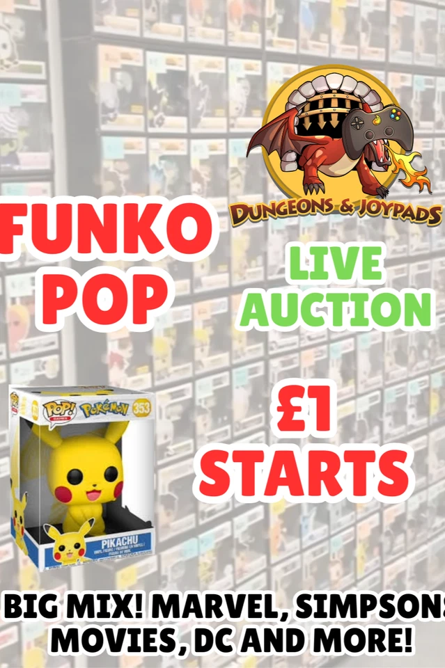 FUNKO POP £1 STARTS! BIG MIX!  THE BELL WILL RING!