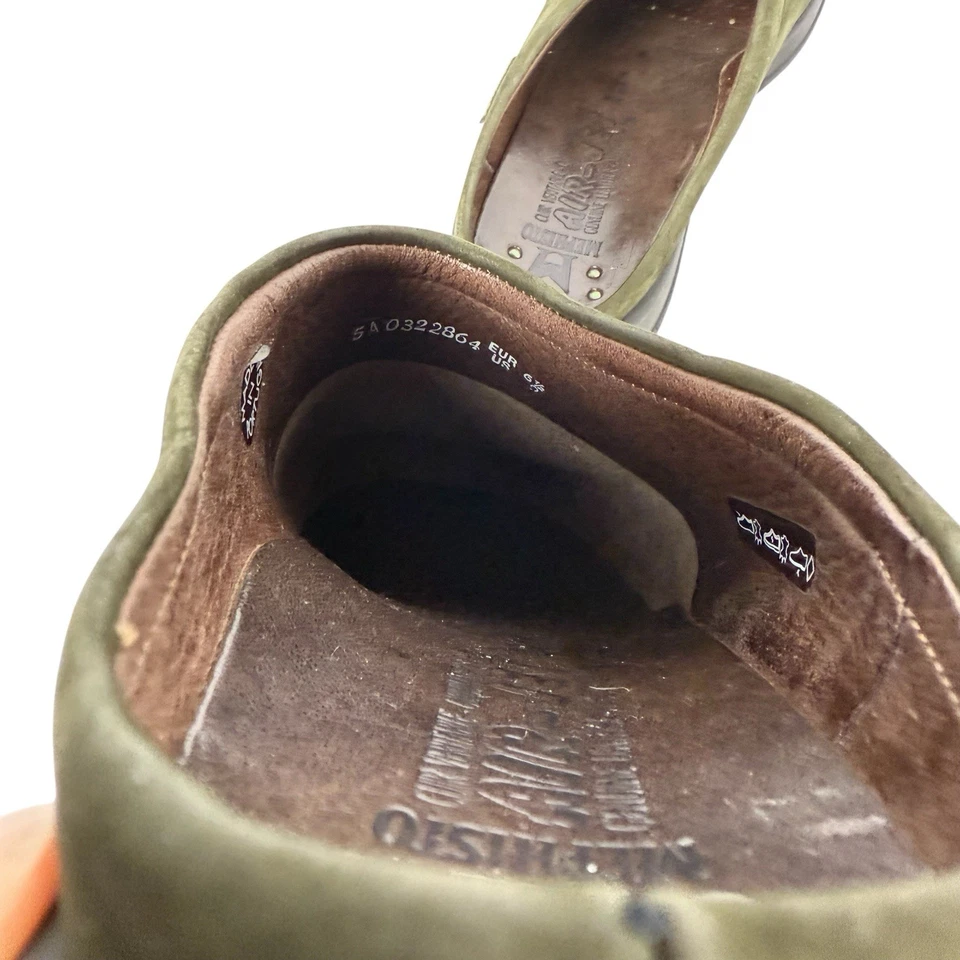 Mephisto Air-Jet Olive Leather Mules Clogs Womens Sz 9 (UK 6.5) Green Slip On - Image 3 of 4